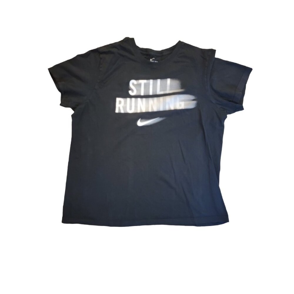 Nike Crewneck T Shirt Mens XL Still Running Gender Neutral Black Short Sleeve